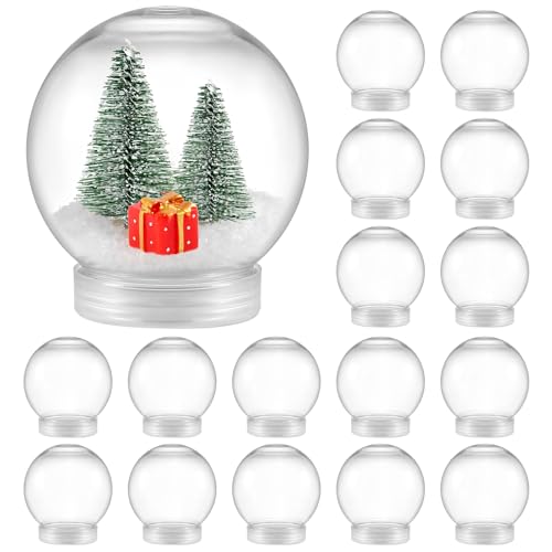 16 Pieces 3.6 Inch/91mm Plastic Snow Globe Clear Water Globe Fillable...