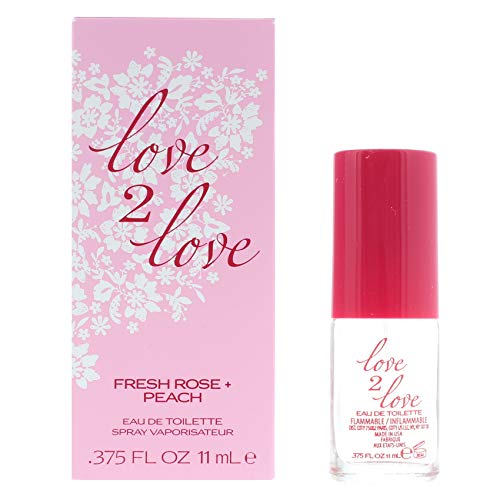 Love 2 Love Fresh Rose Plus Peach Eau de Toilette Spray for Her, 11 ml