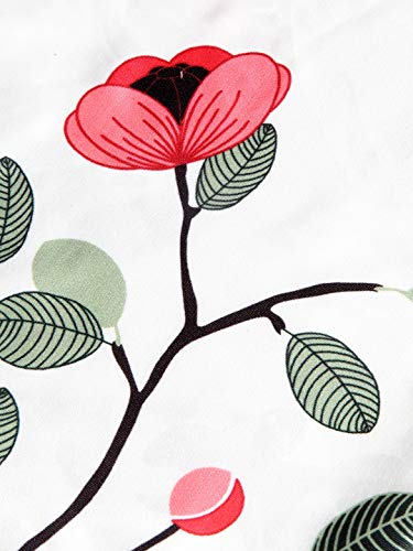 Image of Cortina Chair Slipcovers | Removable Protection Chair Cover | Floral Print Universal Fit Super Soft Stretchy Polyester Spandex | Wedding, Hotel, Party | Pack of 8, White 4