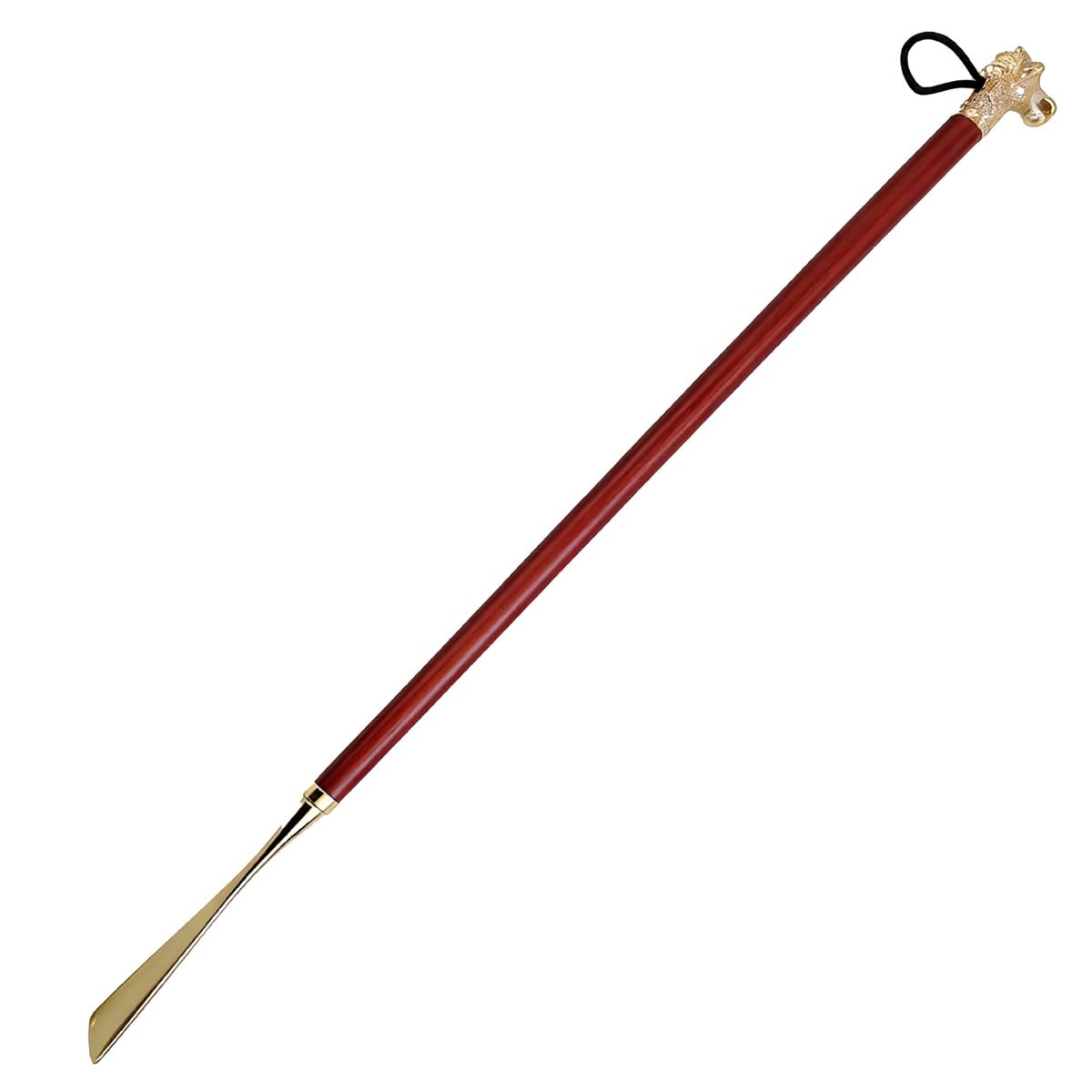 Calzador de aleación Zinc con Forma Caballo – Sin Necesidad agacharse,Ayuda para Calzado Madera Natural Duradera, Borde Liso, Set en Caja Regalo Mango Largo para Personas Mayores,(27.6in)