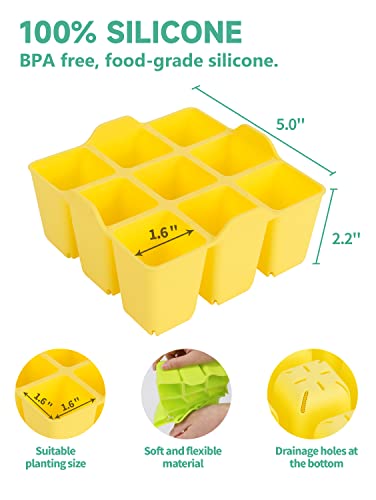 LAWNFUL 8 Packs Colorful Seedling Starter Trays, Silicone Seed Starter Trays Suitable for 10" 10" Planting Trays, BPA-Free & Dishwasher Safe, Indoor Gardening Plant Germination Trays - Image 3