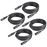 DMX Cable 25ft, 4 Pack 7.62m DMX Cables 3 Pin Signal XLR Male to Female DMX Cable Wire, with Metal Connectors for Signal Transmission for DJ Lighting Equipment and Stage Lighting