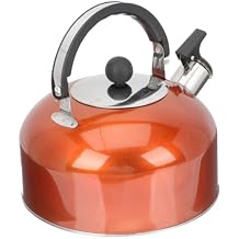 Ipetboom Stainless Steel Whistling Kettle Tea Pot Thickened Household Teakettle for Stovetop and Induction Cookers Safe Boiling with Loud Whistle Easy to Clean Compact Design Orange