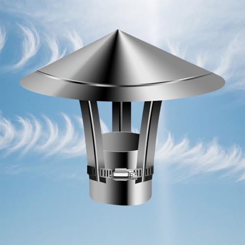 YJSGHRHL Chapeau de Cheminée Vent for Toit, Capuchon de Anti Pluie INOX 201, Couvercle de Conduit de Fumée, Couverture de Tuyau for Poêle, Capot de Anti Oiseaux(7cm)