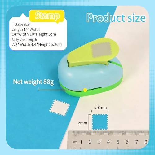 Image of Scrapbooking Projects, Creative Paper Craft Tool for Greeting Cards and Gift Tags, Turquoise Blue Stamp Cutter for Home and Office Use