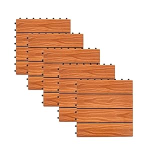 Kinora Deck Panel Brown | Wooden Flooring | Waterproof and Slip-Resistant | Suitable for Indoor & Outdoor Flooring, Decks, Patios, Pathways, Baths, Pools (5 Piece)