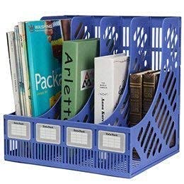 H&HGOLDI 4 Sections File Rack Plate Paper Magazine Holder Home Office Desk Book Sorter Storage Hanger Tidy Display Bin Desktop Shelf File Dividers Cabinet Document Tray Organizer Box (Black)-image-21