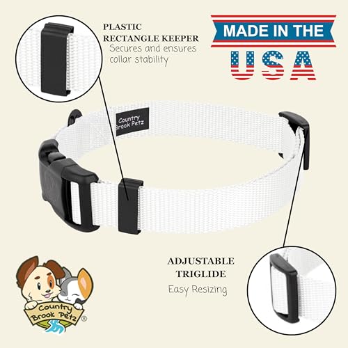 Collar de nylon para perro Country Brook, grande, blanco, 1 pulg miniatura 7