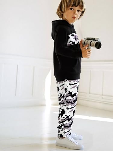 Boys Sweatsuit Long Sleeve Color Block Hoodie Sweatshirt and Jogger Pants 2PC Sets Fall Clothes (Sizes: 4-8)3