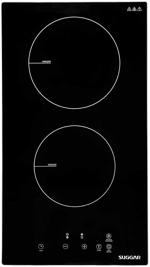 Vista superior do cooktop de indução Suggar com painel touch