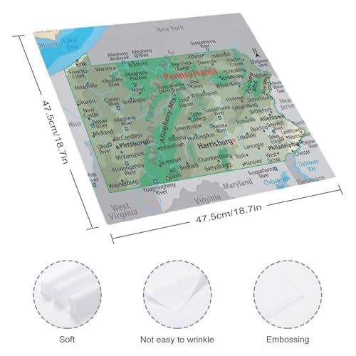 Servilletas de tela Puxufody con mapas de Pennsylvania miniatura 2