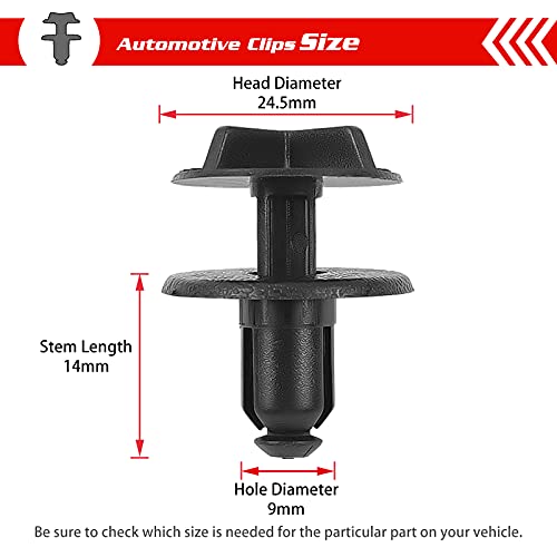 Image of OTUAYAUTO 30PCS Fender Liner Rivet Radiator Sight Shield Push-Type Retainer Clips Replacement for Ford F150, Mustang Fusion,Lincoln LS Town Car Battery Cover Clips