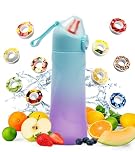 Air Scented Water Bottle with 10 Flavour Pods,700ml BPA Free Sport Starter Up Kids Drinking Tritan Bottle,0 Sugar Calorie Flavoured Bottle for Cycling,Fitness,School,Hiking,Climbing(Gradient Blue)