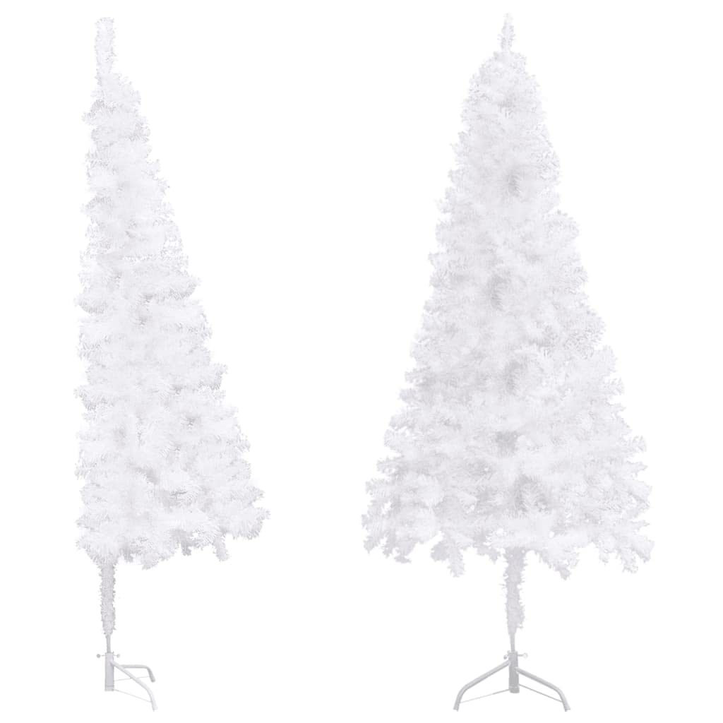 Vidaxl White Corner Artificial Christmas Tree Half Christmas Tree Holiday Decoration Xmas Tree Xmas Decoration Holiday Ornament Pvc 240 Cm