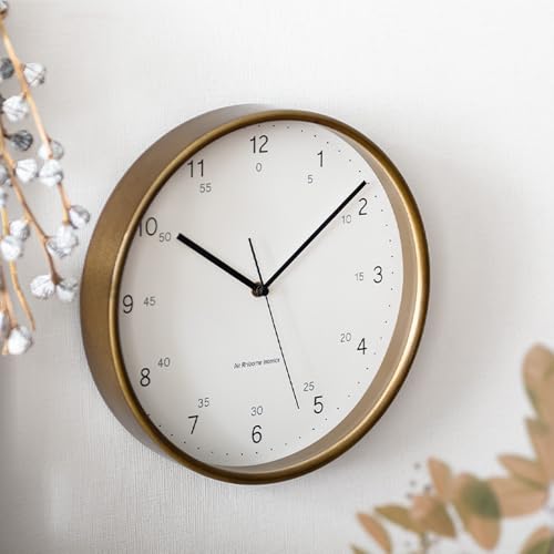 エア・リゾーム 掛け時計 おしゃれ 電波 直径28cm 電波時計 シンプル 北欧 ウォールクロック 電波掛け時計 FIKA(フィーカ) ブラウン