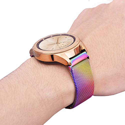 Image of THREE DOTS 22mm Magnetic Loop Watch Strap Compatible with Titan Smart 90137ap02 Smartwatch Luxury Metal Chain Band