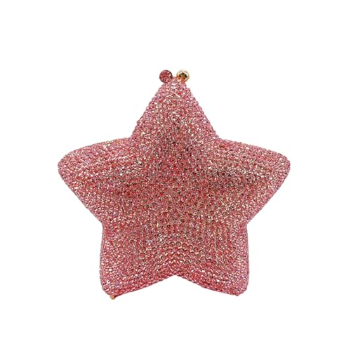 Image of Women Rhinestone Star Shape Clutch Purse Unique Crystal Evening Bag Luxury Chain Handbag for Wedding Cocktail Party | Rhinestone