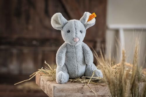 Steiff 056246 Soft Cuddly Friends Cheesy Maus 19cm, blaugrau sitzend, Gray Violet