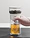 ZENS Modern Teekanne Glas mit Sieb, One-Touch Teezubereiter für Losen Tee mit Isolieren Becher, Magic Tea Pot for Tee Zubereitung mit Portable Tragetasche, Cooles Drachen-Muster, weiß