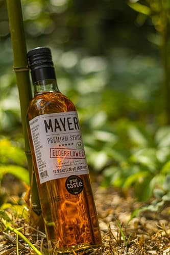 Image of Mayer Elderflower Syrup, Cordial for Cocktails & Coffee, 2 Pack | Award-winning. Real elderflowers, nothing artificial. For lemonade, mocktails & desserts. Vegan, gluten-free.