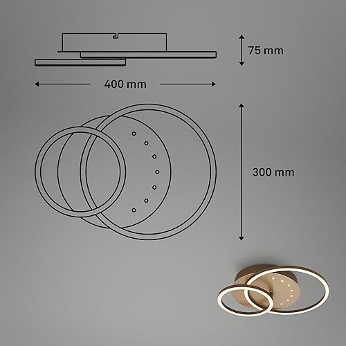 Plafonnier LED brun-or orientable à petits points lumineux 24W - 7