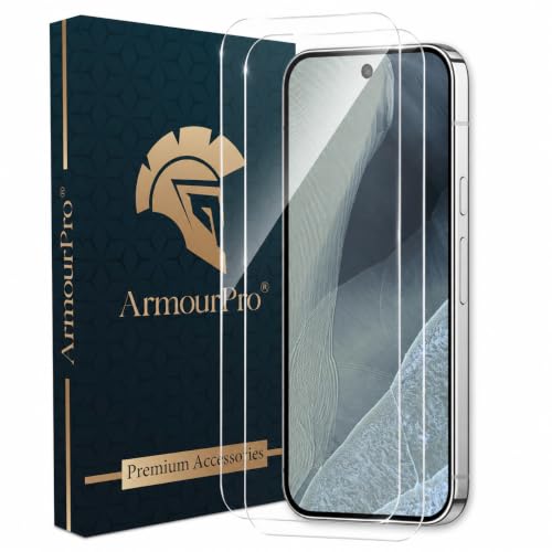 Image of ArmourPro Borderless Tempered Glass for Google Pixel 11 Pro, Pack of 2 Clear Screen Protector with Anti-Dust Speaker Mesh, 9H Anti-Scratch, HD Clarity, Case Friendly, Easy Installation Kit