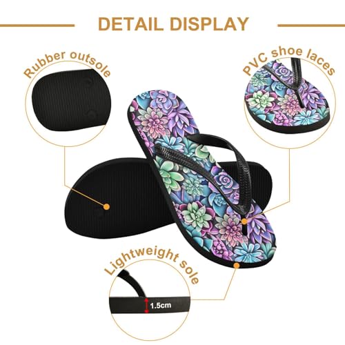 Sinestour Plant Dark Teal Flip Flops for Beach Thong Sandals Anti-slip Lightweight Flat Slippers for House Indoor Outdoor3