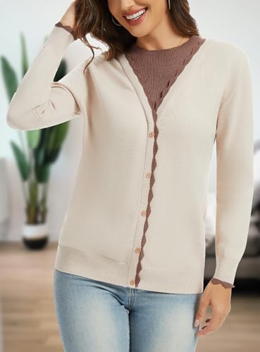 Womens Long Sleeve Sweaters Trendy Fall Outfits 2025 Fashion Clothing Crewneck Pullover Casual Cute Tops with Buttons4