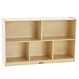 ECR4Kids - ELR-0420 Birch 5-Section School Classroom Storage Cabinet with Casters, Natural, 30' H