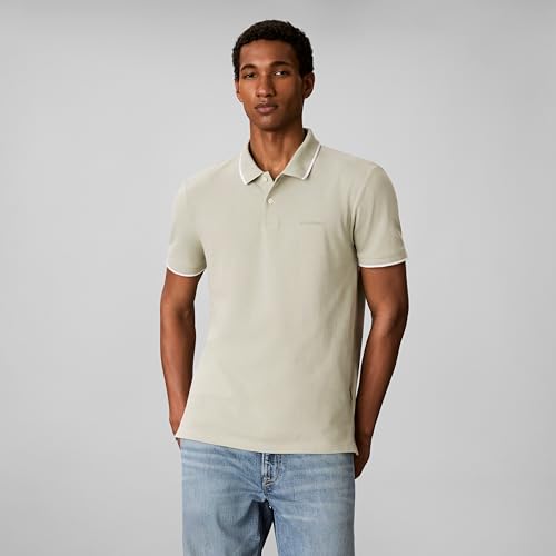 Image of Calvin Klein Men's Liquid Touch Polo Stripe with UV Protection