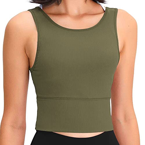 Image of Workout Tank Tops for Women Gym Cropped Tank Top Active Sleeveless Shirts for Tennis Golf Running Fitness Yoga