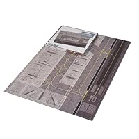 Airport Layout Mat with Runway - For Model Planes in 1/400 & 1/500 Scale, Foldable Board - Create a Model Airport, Parks up to 16 Airplanes, 84cm x 120cm Size
