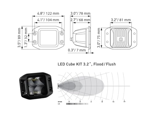 Led-Projecteur Longue Portée HELLA Black Magic Cube 3.2 12V 24V Kit x2