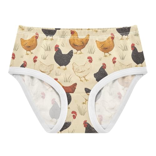 Girls Underwear Soft Cotton Rooster Kids Panties in Sizes 2/3t, 4t, 5t, 6 and 8