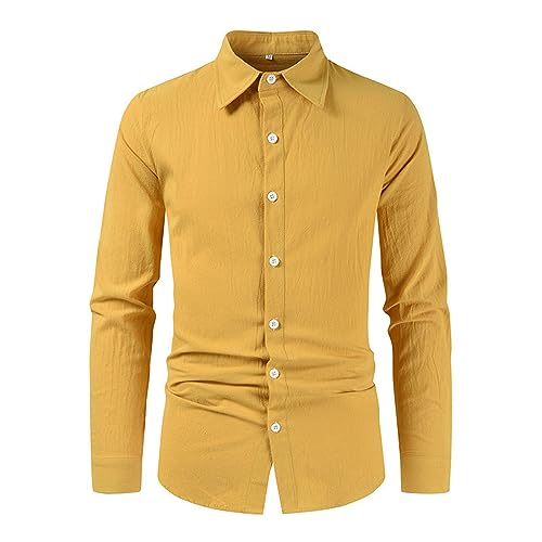 Chemise classique en coton pour homme avec revers et finitions amples
