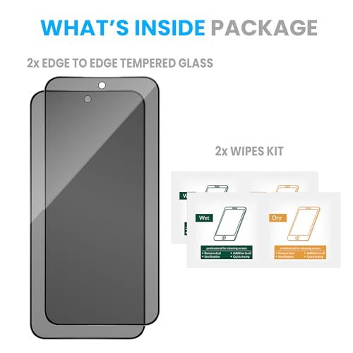 Image of ArmourPro Anti-Spy Privacy Tempered Glass for Oppo F31 / Oppo F31 Pro - Anti Peeping Screen Protector, Edge to Edge Full Coverage, 9H Hardness, Easy Installation Kit | Pack of 2