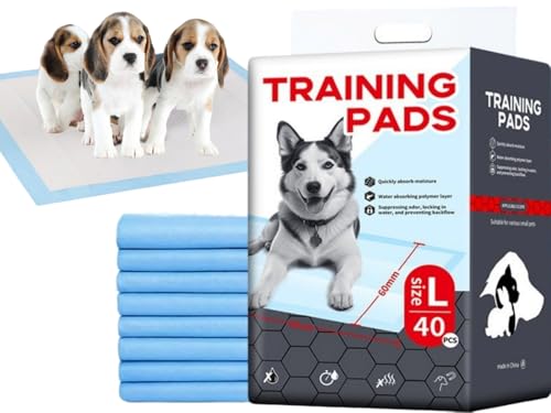 Amazon Basics Almohadillas de Adiestramiento de Perros y Cachorros,40pcs Empapadores Perros Alfombrilla Higiénica de Entrenamiento para Perros,Alfombrillas Higiénica Desechables para Mascotas