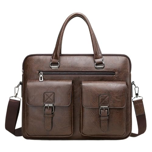 Image of CAVALO - Be Unique Leather Men's Laptop Bag Retro Messsenger Bag Men's Handbag Crossbody Bag Personality Briefcase (upto 14 inch) | Premium PU Leather