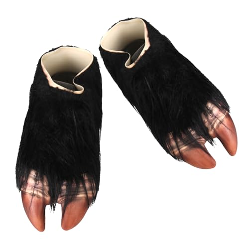 Funny Big Foot Hoof Shoes Slippers Costumes Accessorise Props for Adults Men Women,Giant Weird Furry Monster Hooves Halloween Christmas Easter Masquerade Cosplay Nightclubs White Elephant Gifts