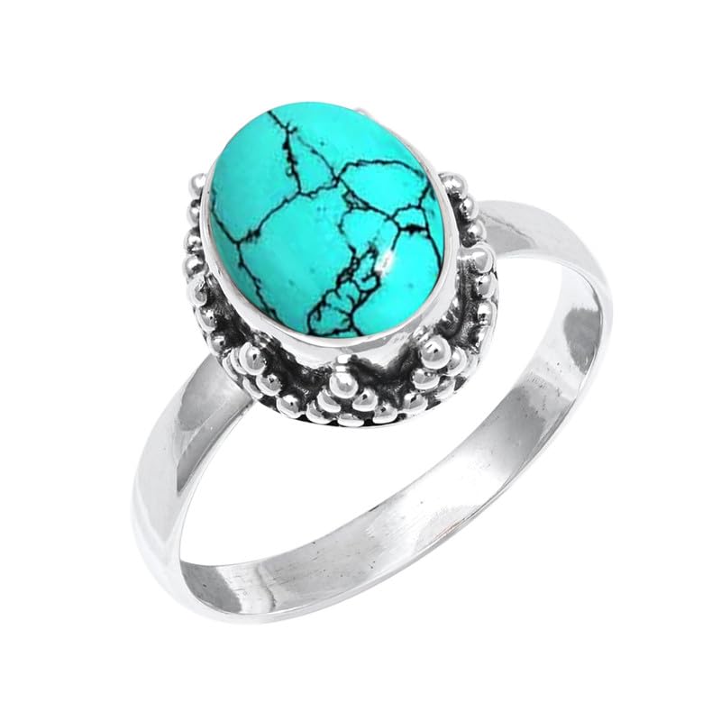 JEWELFORCE Gemstone 925 Sterling Silver Style Handmade Band Ring Gift Item Men And Women All Size Jewelry JSR-239AA