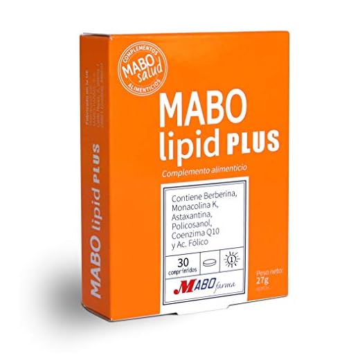 MABO Lipid Plus 30 cpr - Complemento Alimenticio para Control de Colesterol y Triglicéridos con Berberis Aristata Arroz Rojo Fermentado Policosanol Coenzima Q10 Astaxantina Acido Fólico (1 Mes)