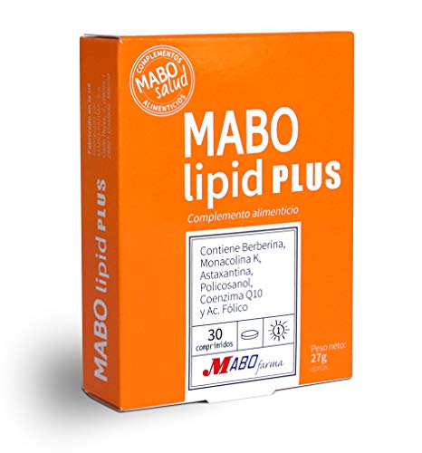 Mabo Lipid Plus 30 Cpr - Complemento Alimenticio Para Control De Colesterol Y Triglicéridos Con Berberis Aristata Arroz Rojo Fermentado Policosanol Coenzima Q10 Astaxantina Acido Fólico (1 Mes)