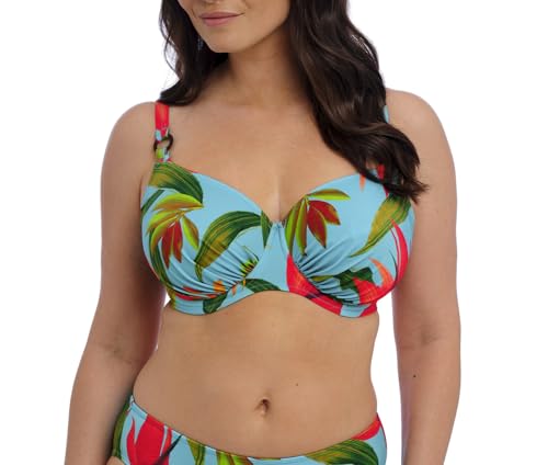 Fantasie Swim Women's Pichola Underwire Gathered Full Cup Bikini Top, Aqua, 34DD