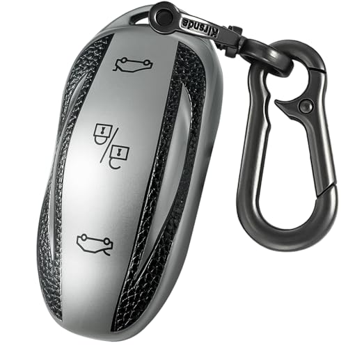 Coque de clé Tesla de qualité premium en finition argent brillant