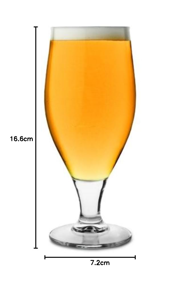 Vasos de cerveza con tallo de cervoise, 11.3 onzas, con forro y sello CE de 10 onzas, paquete de 6, vasos de 32 cl, vasos de cerveza con tallo