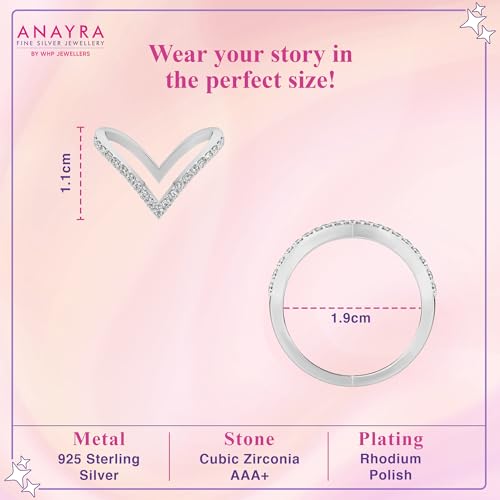 Image of ANAYRA Halo Eternity 925 Silver Ring for Women - Womens Aesthetic & Stylish Silver Ring - Womens Fashion Jewellery - Gift for Women, Girls, Wife & Girlfriend