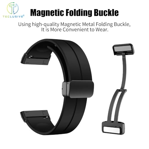 Image of T TECLUSIVE Soft Silicone Strap Band with Magnetic Lock Compatible for Fitbit Versa 4 / Versa 3 / Sense 2 | Adjustable Silicone Rubber Band for Versa 4 3 Sense