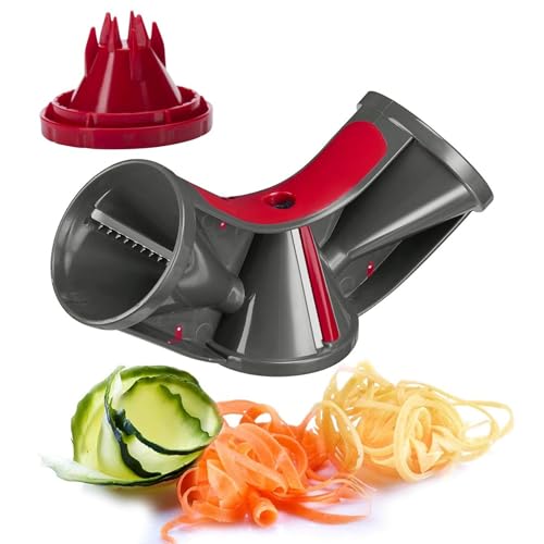 Westmark Coupe-Légumes en Spirale, 3 Lames et Réservoirs, Acier Inoxydable/Plastique, Triolo, Anthracite/Rouge, 11652260