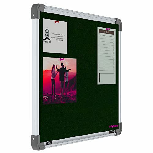Image of Scholar Art Metis 1.5x2 Feet Fabric Pin-up Display Board for Study Room & Wall | High Strength Velvet Cloth + High Density Soft Board for Pinning Photos, Sticky Notes & Reminders (Dark Green)