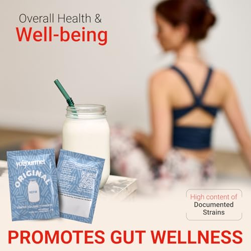 Yogourmet Kefir Starter (12 Pack Bulk Version) - Make Kefir at Home - Starter Culture - All Natural, Gluten Free, Kosher, Halal - 3 g Sachets